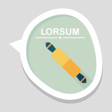 Uzun Gölge, eps10 ile mutfak eşyaları oklava düz simgesi