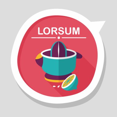 Uzun Gölge, eps10 ile mutfak eşyaları meyve sıkacağı düz simgesi