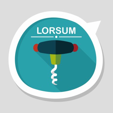 Uzun Gölge, eps10 mutfak eşyaları tirbuşon düz simgesiyle