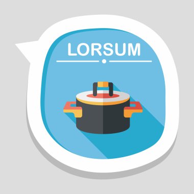 Uzun Gölge, eps10 ile mutfak eşyaları pot düz simgesi