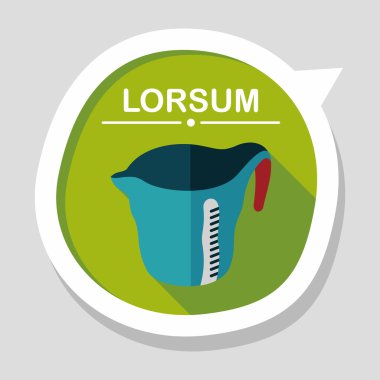 Uzun Gölge, eps10 Kupası düz simgesiyle ölçme mutfak eşyaları