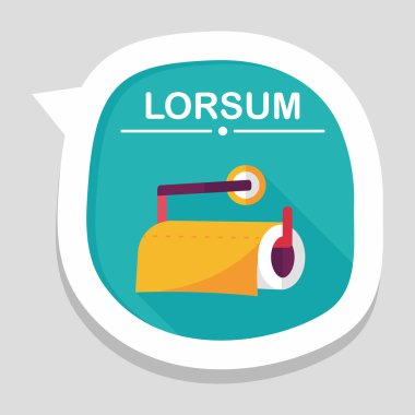 Uzun Gölge, eps10 ile mutfak eşyaları kağıt düz simgesi