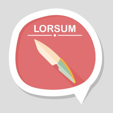 Uzun Gölge, eps10 ile mutfak eşyaları meyve bıçağı düz simgesi