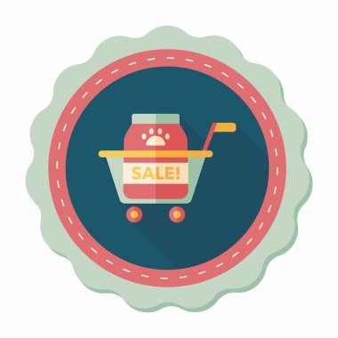 Evde beslenen hayvan Satılık düz simgesi uzun gölge, eps10 ile alışveriş