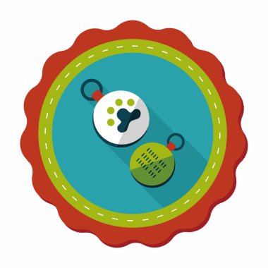 Uzun Gölge, eps10 ile evde beslenen hayvan etiketi düz simgesi