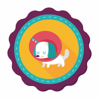 Evde beslenen hayvan Elizabethan yaka uzun gölge, eps10 düz simgesiyle