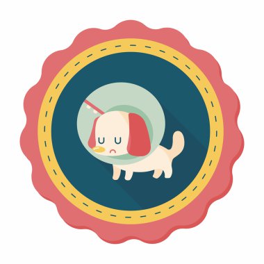 Evde beslenen hayvan Elizabethan yaka uzun gölge, eps10 düz simgesiyle