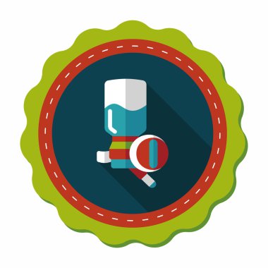 Evde beslenen hayvan su içme uzun gölge, eps10 ile düz simgesi