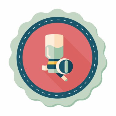 Evde beslenen hayvan su içme uzun gölge, eps10 ile düz simgesi