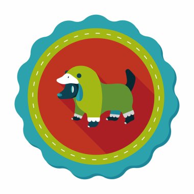 Evde beslenen hayvan giyim uzun gölge, eps10 düz simgesiyle