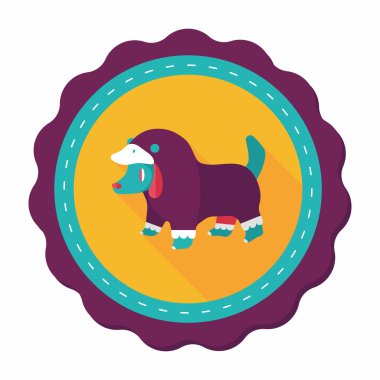 Evde beslenen hayvan giyim uzun gölge, eps10 düz simgesiyle