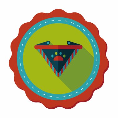 Uzun Gölge, eps10 ile evde beslenen hayvan köpek zincirleri düz simgesi