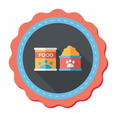 Uzun Gölge, eps10 ile evde beslenen hayvan köpek gıda düz simgesi