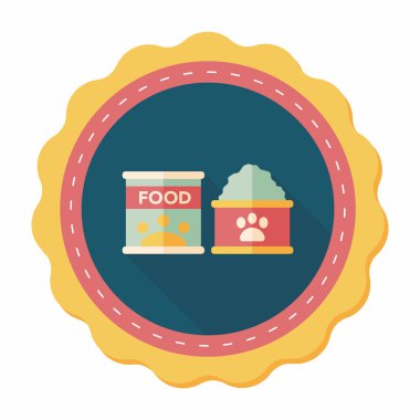 Uzun Gölge, eps10 ile evde beslenen hayvan köpek gıda düz simgesi