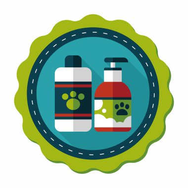 Uzun Gölge, eps10 ile evde beslenen hayvan şampuan düz simgesi