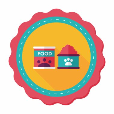 Uzun Gölge, eps10 ile evde beslenen hayvan köpek gıda düz simgesi