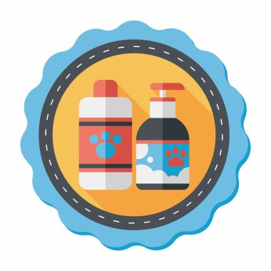 Uzun Gölge, eps10 ile evde beslenen hayvan şampuan düz simgesi