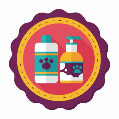 Uzun Gölge, eps10 ile evde beslenen hayvan şampuan düz simgesi