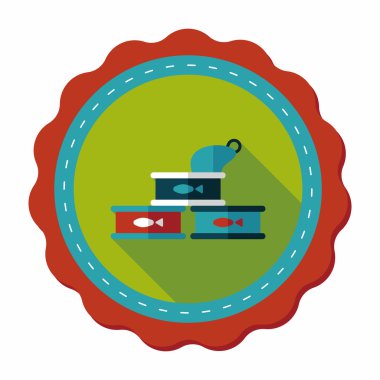 Evde beslenen hayvan kedi maması can düz uzun gölge, eps10 simgesi