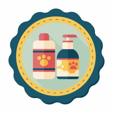 Uzun Gölge, eps10 ile evde beslenen hayvan şampuan düz simgesi