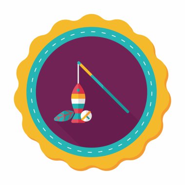 Evde beslenen hayvan kedi oyuncak uzun gölge, eps10 düz simgesiyle 