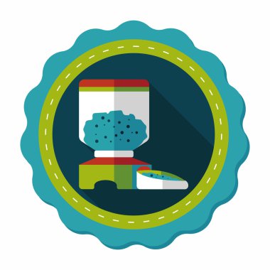 Uzun Gölge, eps10 ile evde beslenen hayvan köpek gıda düz simgesi