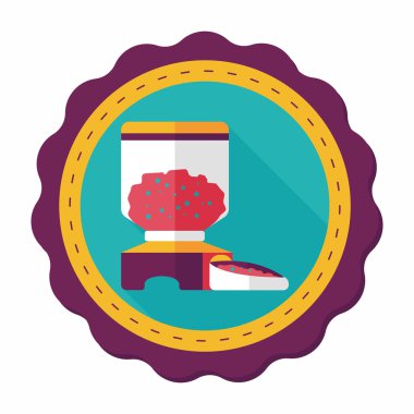 Uzun Gölge, eps10 ile evde beslenen hayvan köpek gıda düz simgesi