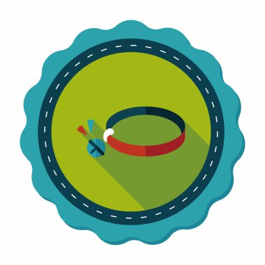 Uzun Gölge, eps10 ile evde beslenen hayvan köpek zincirleri düz simgesi