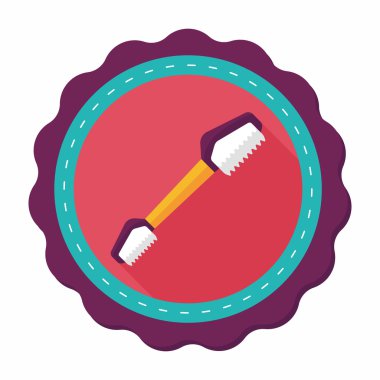 Düz simgesi uzun gölge, eps10 ile evde beslenen hayvan diş fırçası