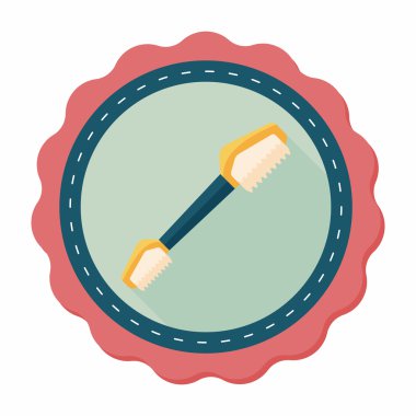 Düz simgesi uzun gölge, eps10 ile evde beslenen hayvan diş fırçası