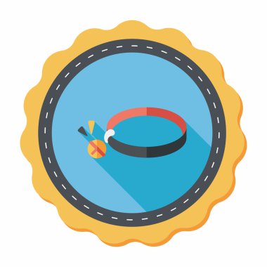 Uzun Gölge, eps10 ile evde beslenen hayvan köpek zincirleri düz simgesi