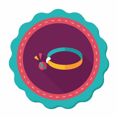 Uzun Gölge, eps10 ile evde beslenen hayvan köpek zincirleri düz simgesi