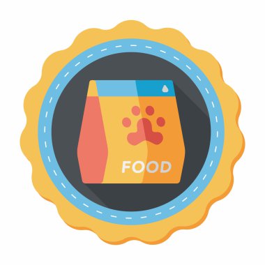 Uzun Gölge, eps10 ile evde beslenen hayvan köpek gıda düz simgesi