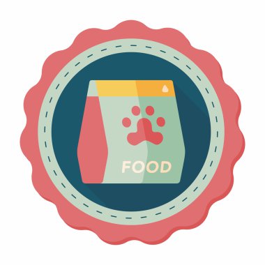 Uzun Gölge, eps10 ile evde beslenen hayvan köpek gıda düz simgesi