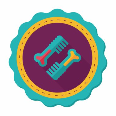 Uzun Gölge, eps10 ile evde beslenen hayvan köpek fırça düz simgesi