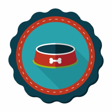 Uzun Gölge, eps10 ile evde beslenen hayvan köpek kase düz simgesi