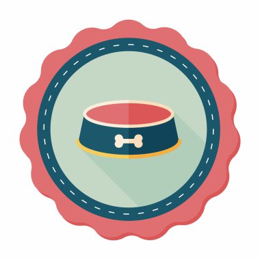 Uzun Gölge, eps10 ile evde beslenen hayvan köpek kase düz simgesi