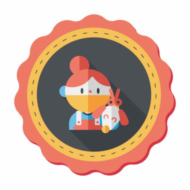 Uzun Gölge, eps10 ile evde beslenen hayvan veteriner ve köpek düz simgesi