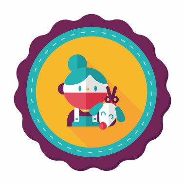 Uzun Gölge, eps10 ile evde beslenen hayvan veteriner ve köpek düz simgesi