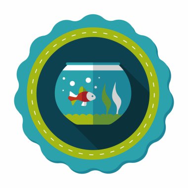 Uzun Gölge, eps10 ile evde beslenen hayvan balık düz simgesi