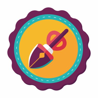 Evde beslenen hayvan köpek poo ekipman düz simgesi uzun gölge, eps10 ile al