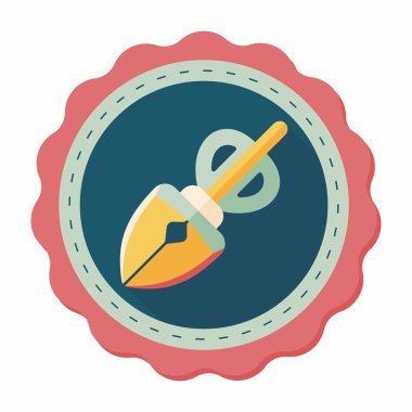 Evde beslenen hayvan köpek poo ekipman düz simgesi uzun gölge, eps10 ile al