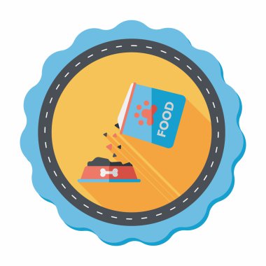 Uzun Gölge, eps10 ile evde beslenen hayvan köpek gıda düz simgesi