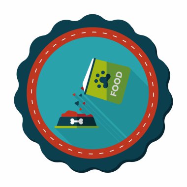 Uzun Gölge, eps10 ile evde beslenen hayvan köpek gıda düz simgesi