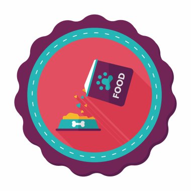 Uzun Gölge, eps10 ile evde beslenen hayvan köpek gıda düz simgesi