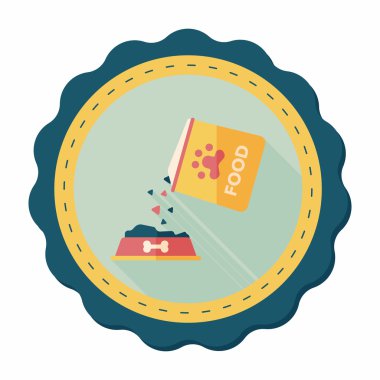 Uzun Gölge, eps10 ile evde beslenen hayvan köpek gıda düz simgesi