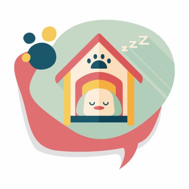 Uzun Gölge, eps10 ile evde beslenen hayvan köpek evi düz simgesi