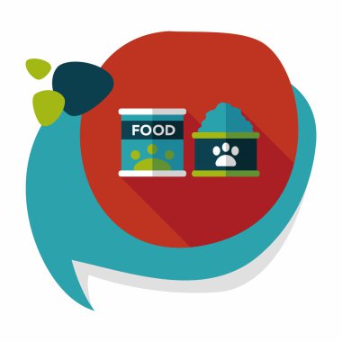 Uzun Gölge, eps10 ile evde beslenen hayvan köpek gıda düz simgesi