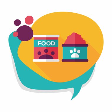 Uzun Gölge, eps10 ile evde beslenen hayvan köpek gıda düz simgesi