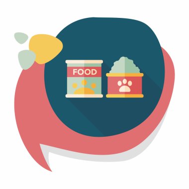 Uzun Gölge, eps10 ile evde beslenen hayvan köpek gıda düz simgesi